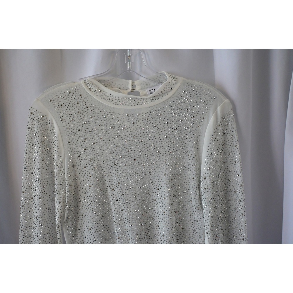 Hot & Delicious Rhinestone Mesh Crop Top - Picture 3 of 8